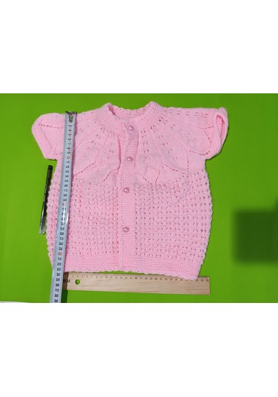 Tovyamade El Örgüsü Bebek Ceket Pembe Renk Pembe