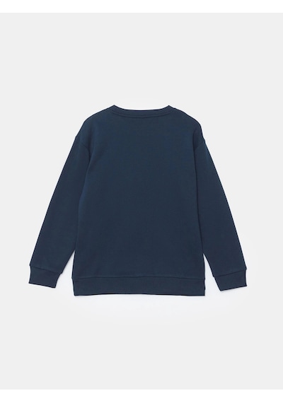 LC Waikiki Lcw Kids Lacivert Bisiklet Yaka Baskılı Erkek Çocuk Eşofman Takım New Navy
