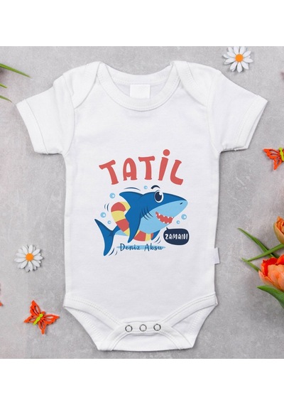 Bitmeyenkartus Bk Kids Isimli Tatil Zamanı Tasarımlı Bebek Body Zıbın - Model 1 Çok Renkli