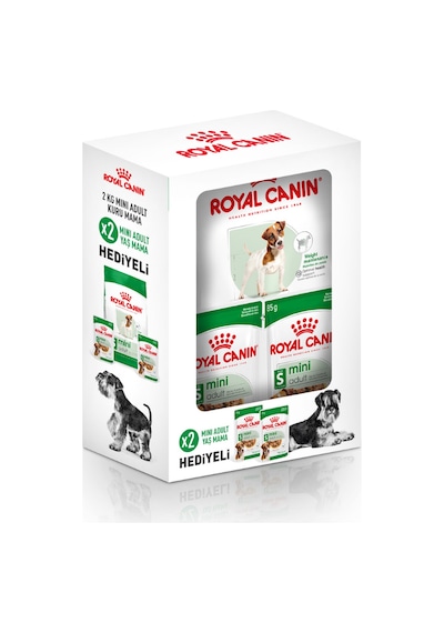 Mini Adult Köpek Maması 2 Kg + 2 Adet Yaş Mama Hediye