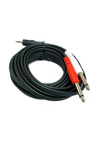 5 Metre 3.5mm Stereo Erkek To 2x6.3mm Mono Erkek Ses Kablosu