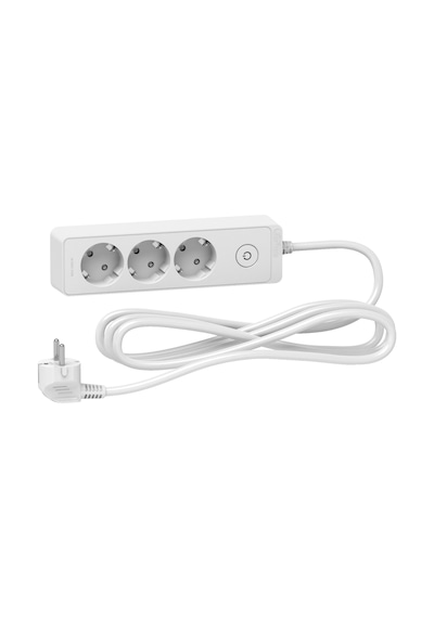 Schneider Electric Unica ST9433W 3'lü Topraklı Grup Priz 3 Metre Beyaz