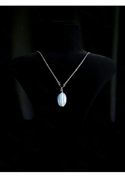 Opal Doğal Taşlı Çelik Kolye Spiritüel Serisi