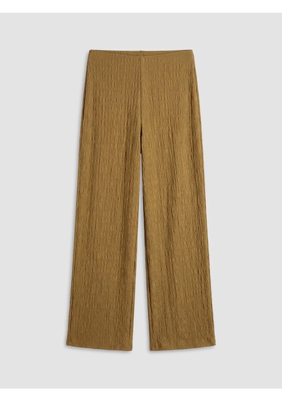 Lcwaıkıkı Classic Sarı Beli Lastikli Dokulu Kadın Pantolon