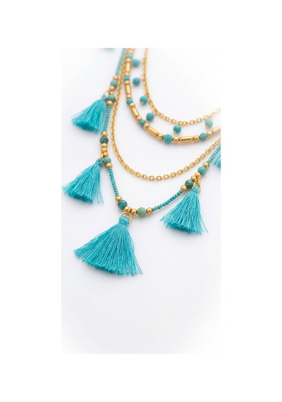 Azure Etnik Kolye- Blue Sarı