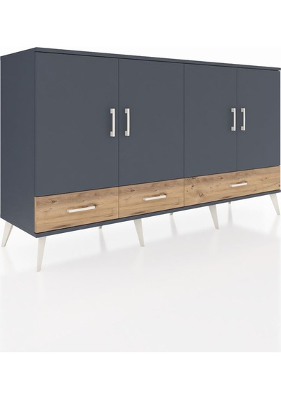 Hyperion Konsol 6 Raflı 3 Çekmeceli 4 Kapaklı 176x44x99 Antrasit- Antrasit-antrasit/çam Hyperion Konsol 6 Raflı 3 Çekmeceli 4 Kapaklı 176x44x99 Antrasit- Antrasit-antrasit/çam