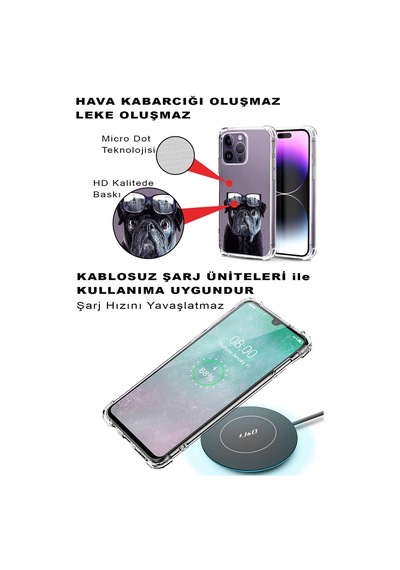 Samsung Galaxy S23fe İle Uyumlu Köpek 3 Baskılı Şeffaf Köşe Korumalı Antişok Kılıf