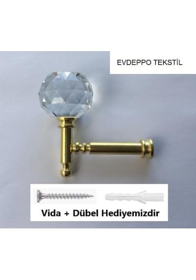 Taç Perde Aksesuarı Altın (Gold) Kristal Renso