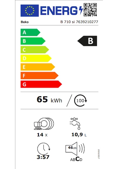 Beko B 710 SI Elite Serisi 9 Programlı 14 Kişilik Solo Bulaşık Makinesi