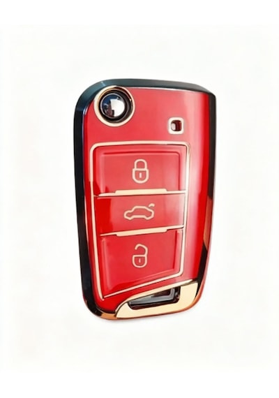 Autohan Keys Seat Leon Fr Ibiza Arona Tarraco Lüks Nano Anahtar Koruma Kılıfı Kırmızı Altın Renk