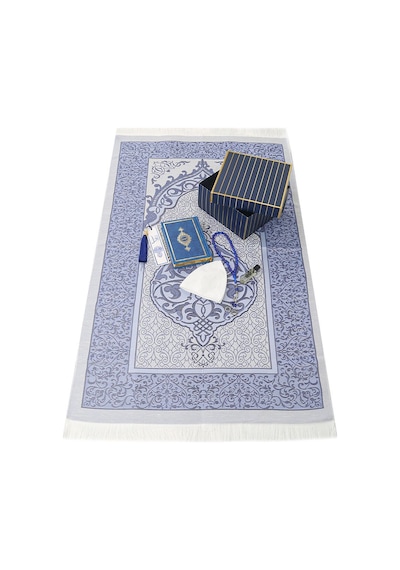 Mühürlü Kur'an-ı Kerim Çanta Boy 12x16 Cm & Erkek Esans & Erkek Tesbih 33'lü & Takke & Kitap Ayracı & Seccade