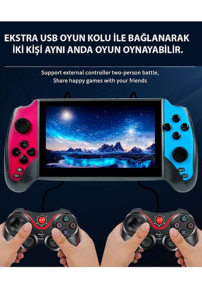 Black Hawk X13 5.5inç Lcd Hd Ekran Tv Out 2000+ Oyunlu Arcade Retro Oyun Konsolu