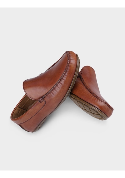 Hakiki Deri Taba Erkek Loafer Ayakkabı Taba