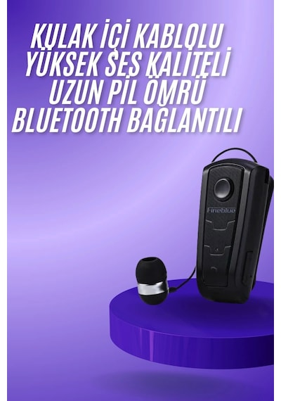 Makaralı Bluetooth Kulakiçi Yaka Kulaklığı Kablosuz Kulaklık Renkli