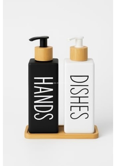 Busstier Bulaşık Deterjanlık Ve Sabunluk Seti Bambu Tepsili Şık İkili Set Siyah Beyaz Modern Tasarım Kompozit Malzemeli Mutfak Tezgah Üstü Organizer Dikdörtgen Enerji Sınıfı A++ 50 x 22 Busstier Bulaşık Deterjanlık Ve Sabunluk Seti Bambu Tepsili Şık İkili Set Siyah Beyaz Modern Tasarım Kompozit Malzemeli Mutfak Tezgah Üstü Organizer Dikdörtgen Enerji Sınıfı A++ 50 x 22