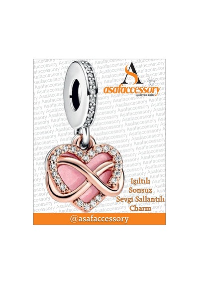 Işıltılı Sonsuz Sevgi Sallantılı Charm Gümüş