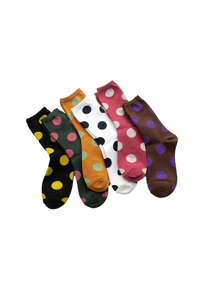 Worthy Socks 6 Çift Kadın Çok Renkli Puantiyeli Soket Çorap