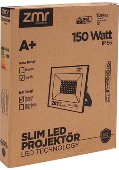 Siyah Kasa Led Projektör Zmr-304/s.65 150w