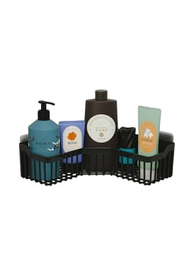 Banyor Köşe Yapışkanlı Banyo Rafı, Köşe Banyo Düzenleyici, Duş Rafı Organizer Şampuanlık, Plastik Siyah Diğer