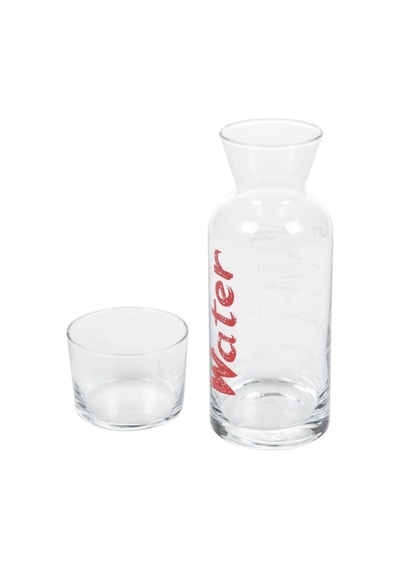Kırmızı Yazılı 650 Ml'lik Baş Ucu Pratik Kullanım Borosilikat Bardak Ve Şişe - Kırmızı