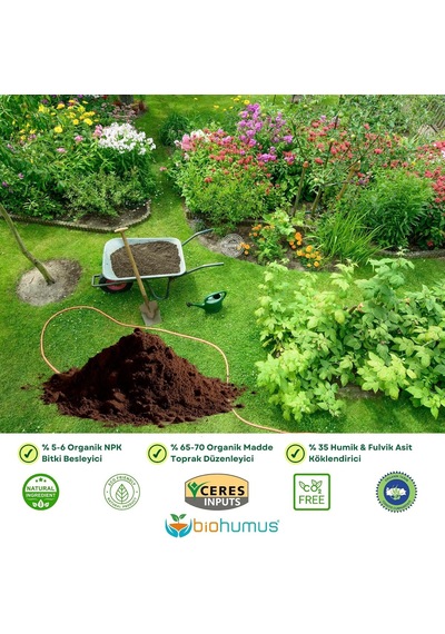 Ayrex Biohumus Organik Gübre Bitki Besin Gübresi 10 Litre,% 35 Humik Fulvik Asit,%6 Organik Npk,%70 Organik Madde, Kok 0,250