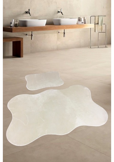Anatolia 2'li Vizon 80x140 + 50x70 Cm Büyük Ebat Banyo Paspası Vizon