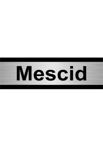 Mescid 10x20cm Gümüş Renk Metal Yönlendirme Levhası