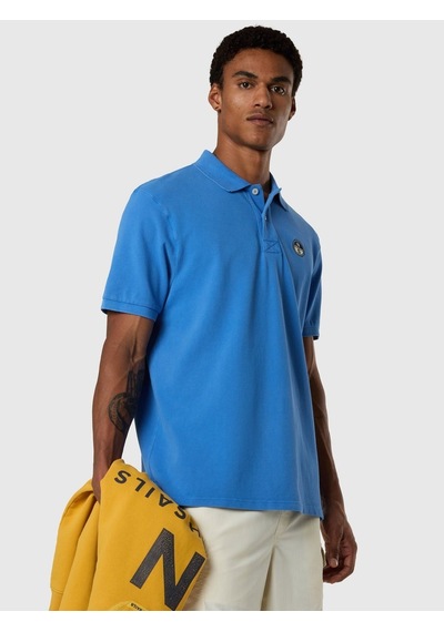 North Sails Baskılı Kısa Kollu Erkek Polo Yaka T-shirt-33369 Mavi