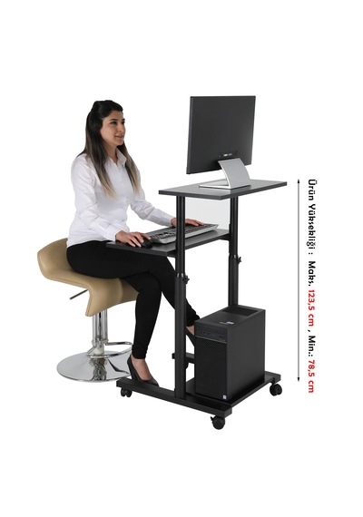 Yükseklik Ayarlı Tekerlekli Çalışma Masası Mobil Bilgisayar Standı Ayakta Çalışma Masası Mdf Tablalı Laptop Sehpalı Ofis Ev Çalışma Masası Siyah Yükseklik Ayarlı Tekerlekli Çalışma Masası Mobil Bilgisayar Standı Ayakta Çalışma Masası Mdf Tablalı Laptop Sehpalı Ofis Ev Çalışma Masası Siyah