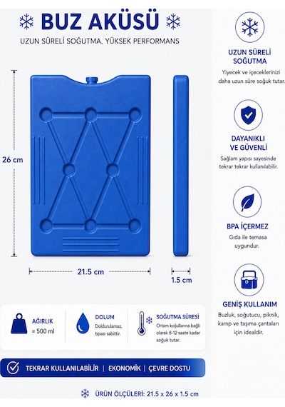 K-500 B Buz Aküsü İce Pack -466 Mavi