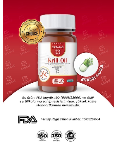 Erbatab Krill Oil 500 Mg 30 Kapsül