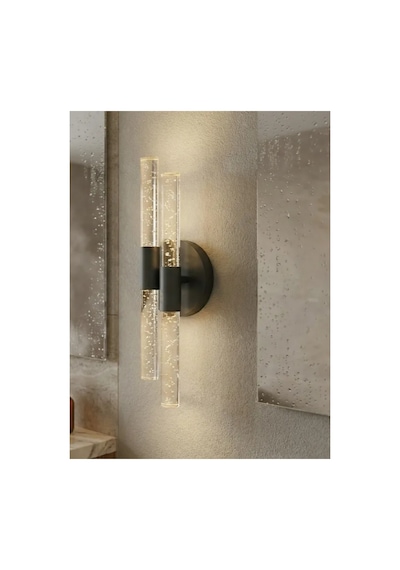 Bubbleflux Dubble Small 31 Cm Modern Tasarım Led Aplik - Duvar Lambası - Siyah - Pilli - Günışığı Siyah