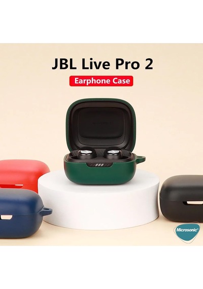 Jbl Live Pro Plus İçin Kılıf Askılı Mat Silikon Siyah Live Pro Plus İle Uyumlu Kılıf - Siyah