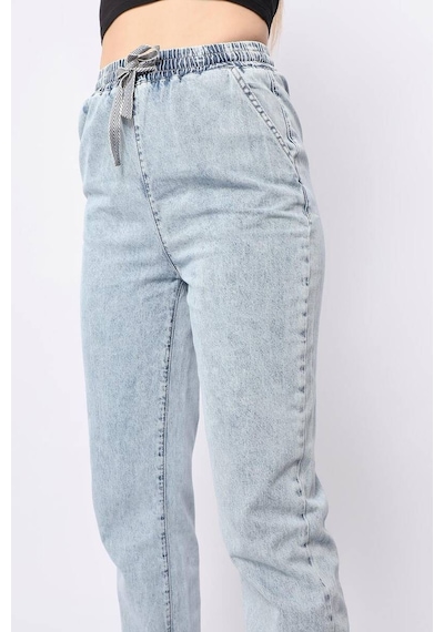 Kadın Lastikli Jogger Pantolon Açık Mavi 001