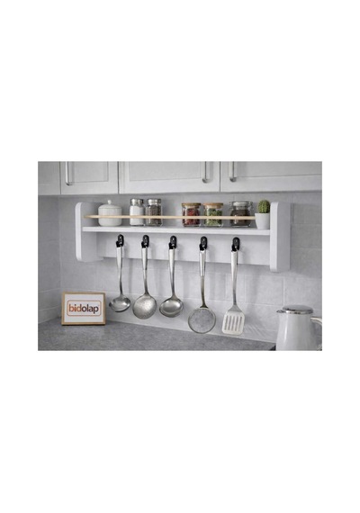 As101 Askılık, Duvar Rafı, Mutfak Rafı, Ahşap Çubuklu, Beyaz - 829790517 Beyaz