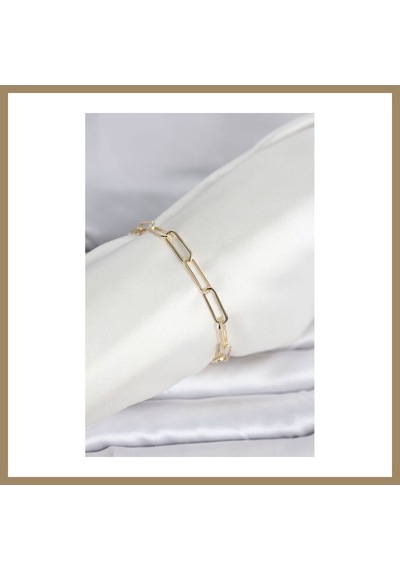 Bezos Cm 14k Gold Renk Kalın Ataç Zincir Model Kadın Bileklik 22