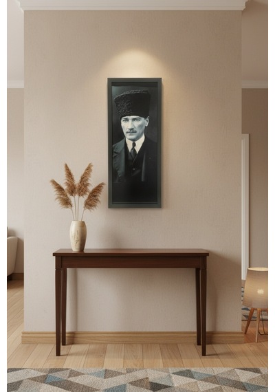 Atatürk Tablosu - 25x60 Cm Dikey Uv Baskılı Mdf Atatürk Poster Tablo