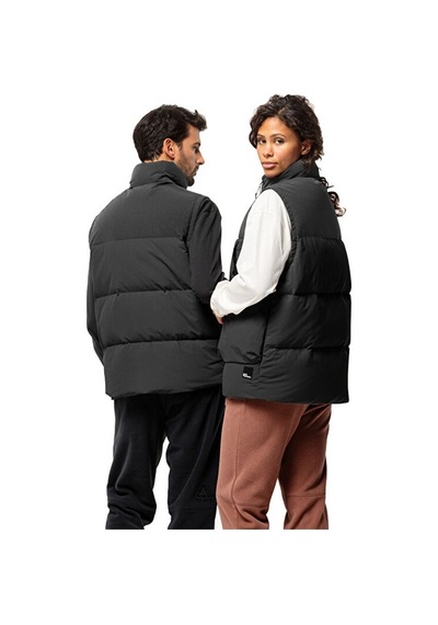 Jack Wolfskin Dellbrueck Vest 550 Dolgu Kaz Tüyü Unisex Outdoor Yelek - Siyah 1207621-6502