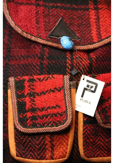 Pujiva Etnik 4cep Sırt Normal Dokuma Kilim Sırt Çanta En:35/boy:40 Cm Çok Renkli