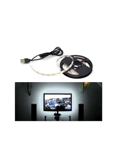 3 Metre Tv Arkası Aydınlatma 5v Usb Şerit Led Işık Beyaz Renk
