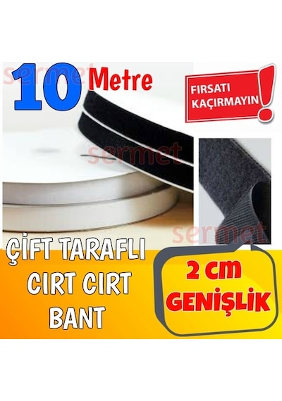 Beyaz Cırt Cırt Bant Seti Erkek-Dişi Genişlik: 2 Cm Uzn 10 Mt