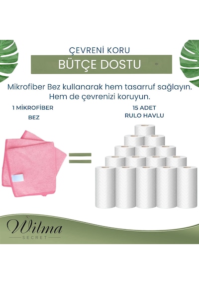 Mikrofiber Temizlik Bezi Pro Pembe 40x40 Cm - 20 Adet Şeffaf