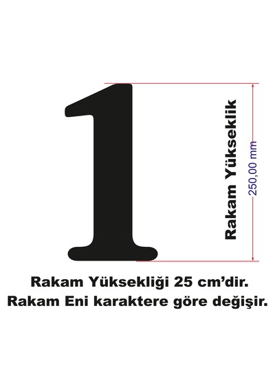 Stencil Rakam Boyama Şablonu X077-sayı Rakam Yüksekliği 25 Cm