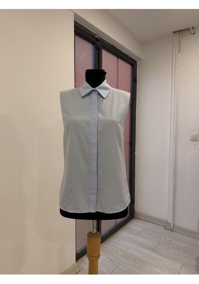 Pera Moda Sıfır Kol Mevsimlik Poplin Gömlek Bebe Mavisi