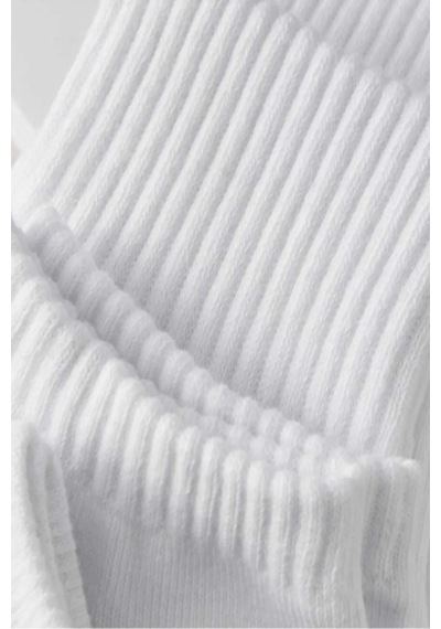 Ozzy Socks 6 Çift Logosuz Beyaz Dikişsiz Pamuklu Kisa Tenis Unisex Çorap Beyaz