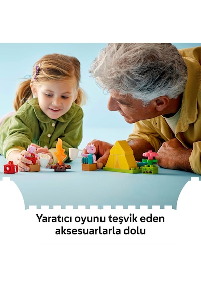 LEGO® DUPLO® Peppa Pig Kamp Gezisi 10452 - 2 Yaş ve Üzeri Çocuklar için Çadır ve Kano İçeren Yaratıcı Oyuncak Yapım Seti (32 Parça)