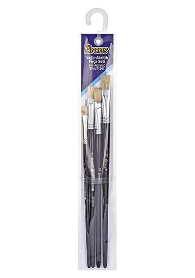 Brons Br-522 258 Serisi No: 6 - 8 - 10 - 12 Yağlı Boya Fırça Set
