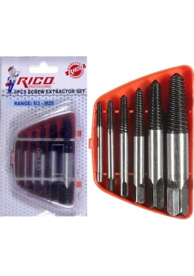 Rico Ters Kılavuz Seti 6 Parça Kırılmış Vida Civata Sökme Aparatı