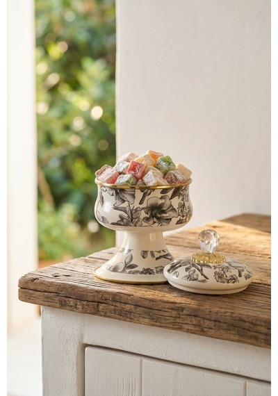Acar Scottish Garden Emaye Ayaklı Şekerlik 14 Cm Çok Renkli