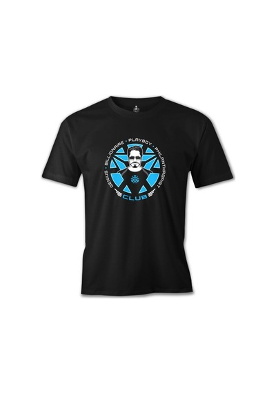 Tony Stark - Club Siyah Erkek Tshirt